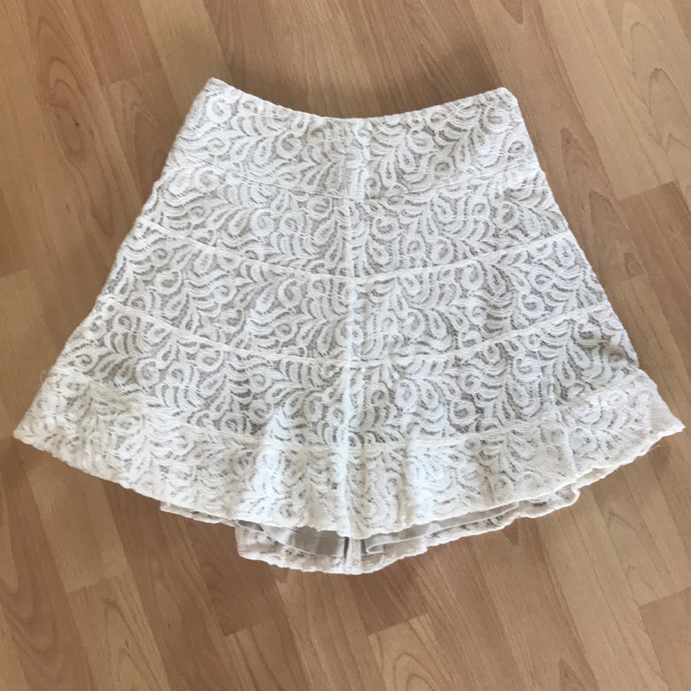 Cream lace skirt